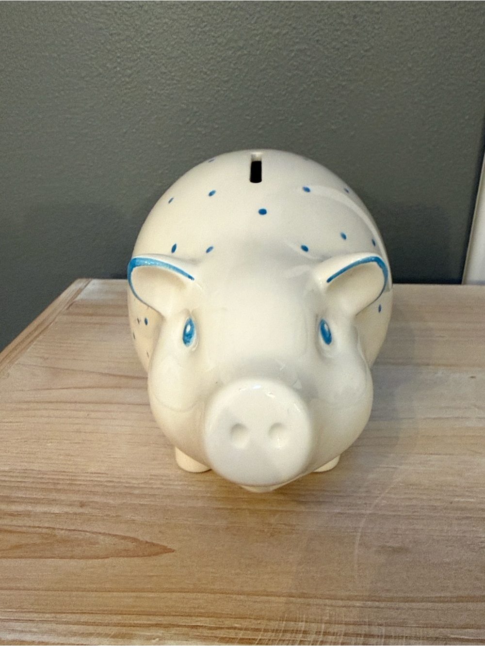 Tiffany & Co. White Ceramic Handpainted Figurine with Blue Logo
